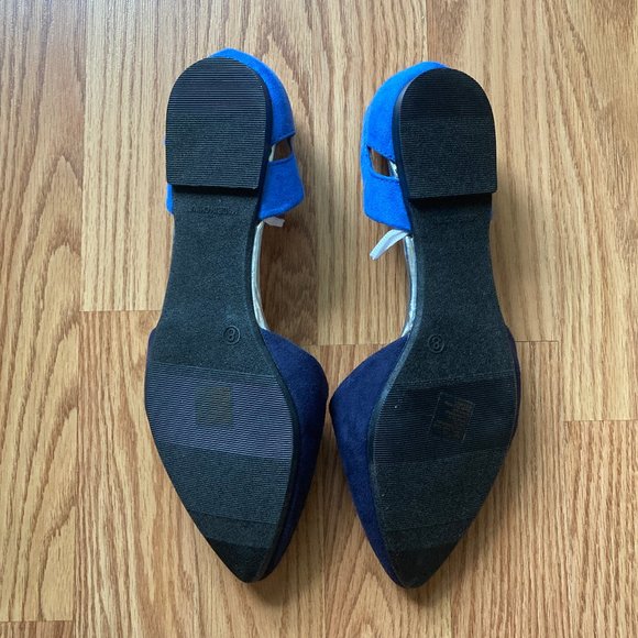 Brand New Women's GAP Two Toned Blue Suede D'orsay Flats Size 8 - Picture 7 of 9